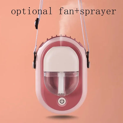 Hanging Neck Fan USB Charging Face Air Cooler Aromatherapy