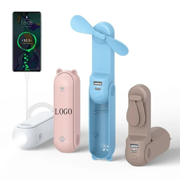 Handhold Mini Fan Portable Face Air Cooler LED Powerbank
