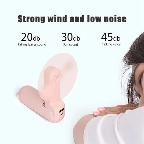 Handhold Mini Fan Portable Face Air Cooler LED Powerbank