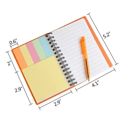 Spiral Notebook With Pen and Sticky Notes