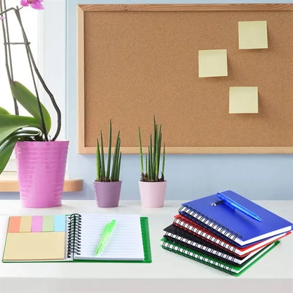 Spiral Notebook With Pen and Sticky Notes