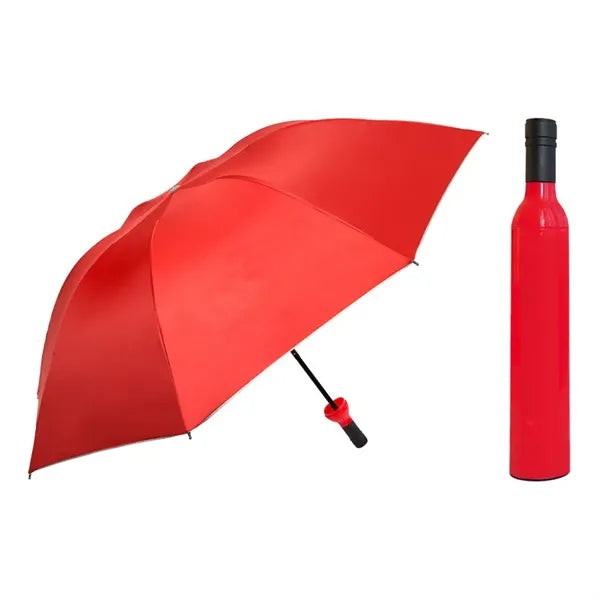 Folding Umbrella with Wine Bottle