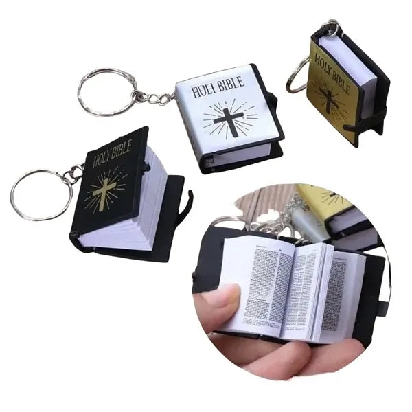 Mini Bible Cross Keychain