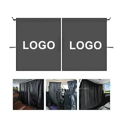 Set Of 2 Car Divider Curtain Black Privacy Shades