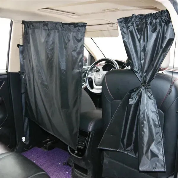 Set Of 2 Car Divider Curtain Black Privacy Shades