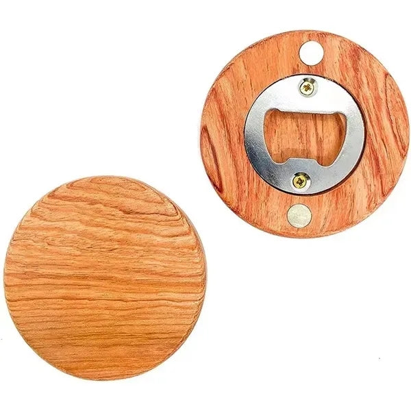 Wooden Refrigerator Magnet Bottle Opener