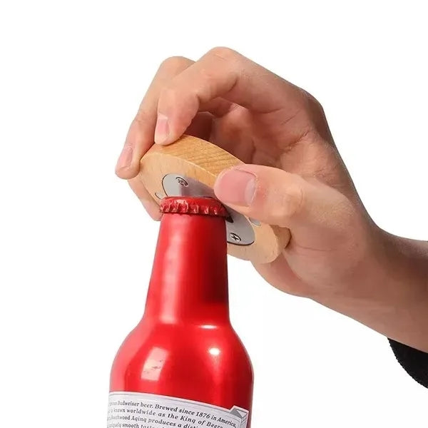 Wooden Refrigerator Magnet Bottle Opener