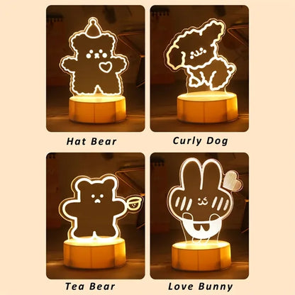 Cute Bear 3D Acrylic Led Lamp