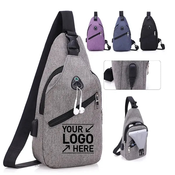 Multipurpose Crossbody Bag With Earphone Hole