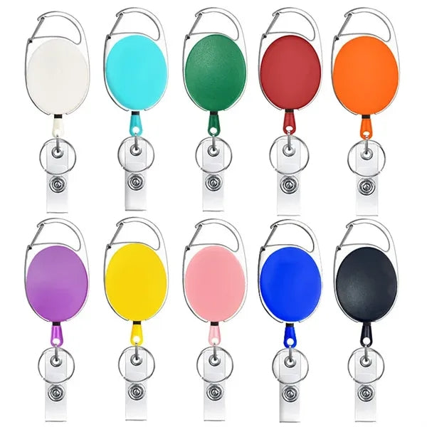 Oval Shape Retractable ID Badge Card Holder