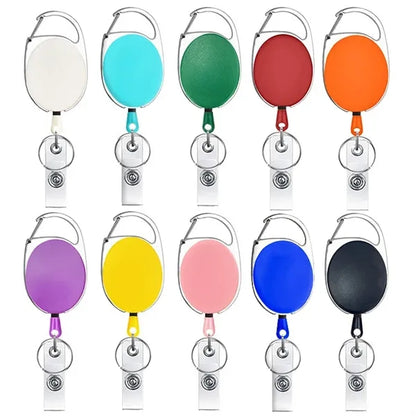 Oval Shape Retractable ID Badge Card Holder