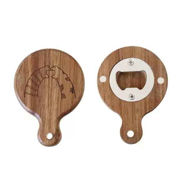 Wooden Hanging Hole Refrigerator Paste Beer Opener