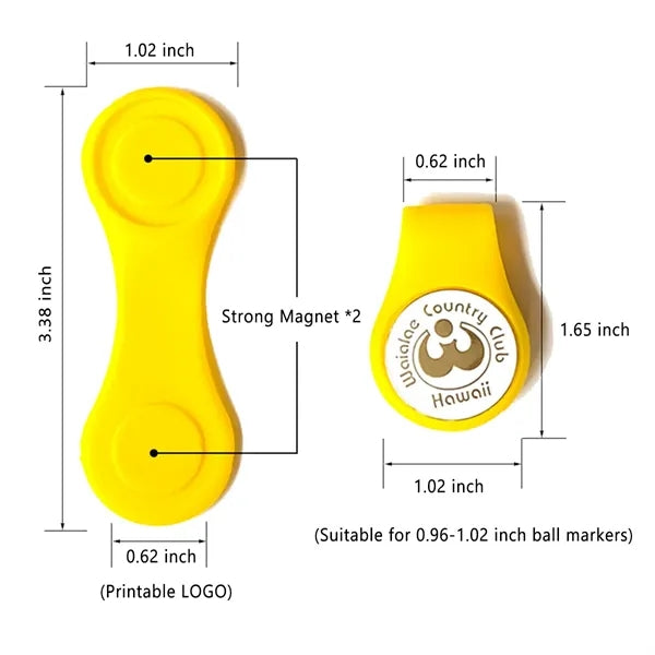 Personalized Golf Ball Marker with Silicone Hat Clip