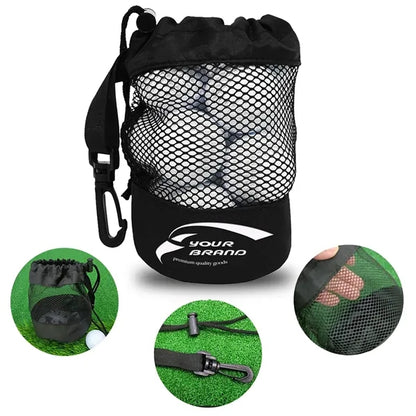 Versatile Golf Ball Carrying Bag with Drawstring Closure