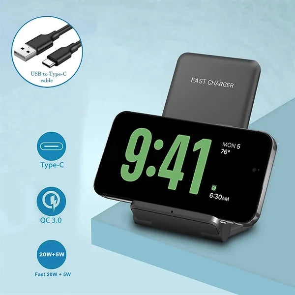 Fodable 20W 2 in 1 Wireless Charger