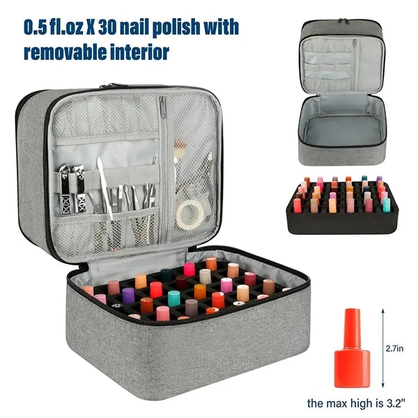 Nail Polish Carrying Case Double-layer Organizer