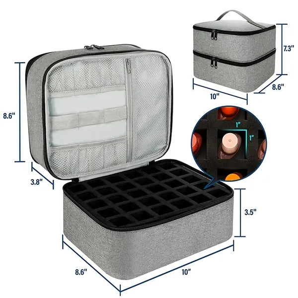 Nail Polish Carrying Case Double-layer Organizer