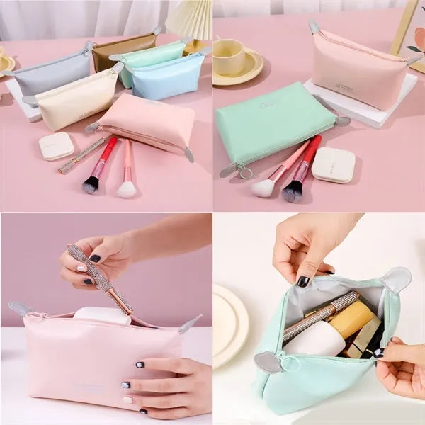 Waterproof Zipper Leatherette Pencil Case Cosmetic Pouch