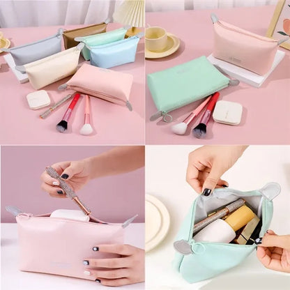 Waterproof Zipper Leatherette Pencil Case Cosmetic Pouch