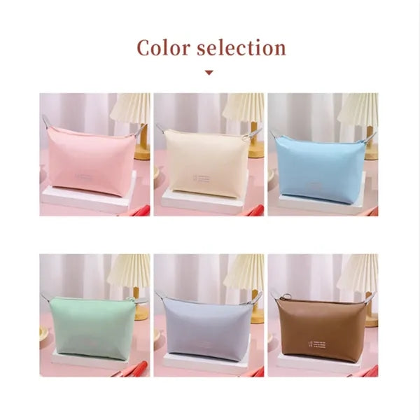 Waterproof Zipper Leatherette Pencil Case Cosmetic Pouch