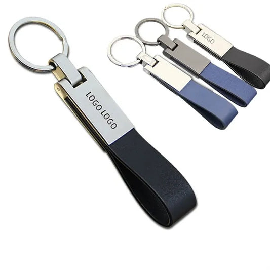 Leather Custom Message Names Keychain Gift