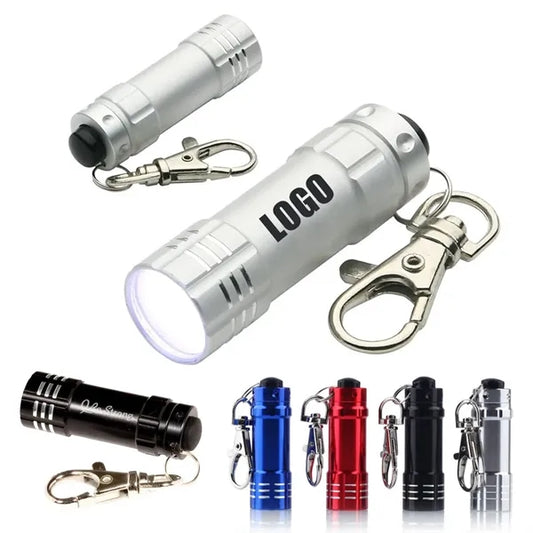 Mini Aluminum 3 LED Flashlight With Key Holder