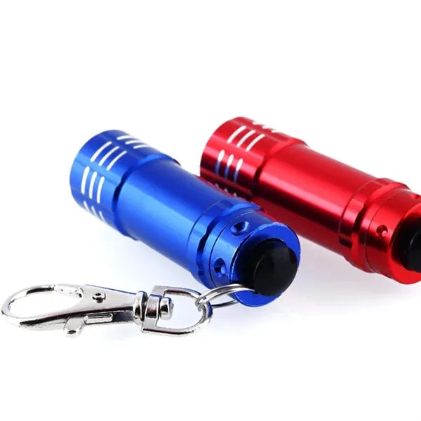 Mini Aluminum 3 LED Flashlight With Key Holder