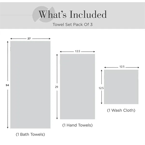 100% Cotton 3 Pcs Bath Towel Set