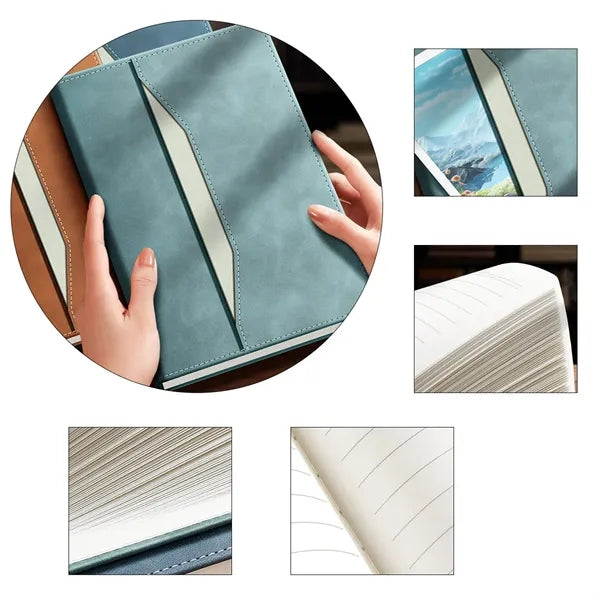 Simple Style Soft Leather Business Office Meeting Notebook