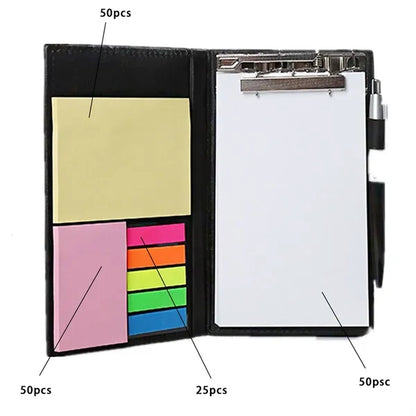 Pen &Tear-Off Creative Sticky Notes PU Leather Cover