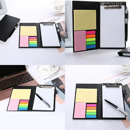 Pen &Tear-Off Creative Sticky Notes PU Leather Cover