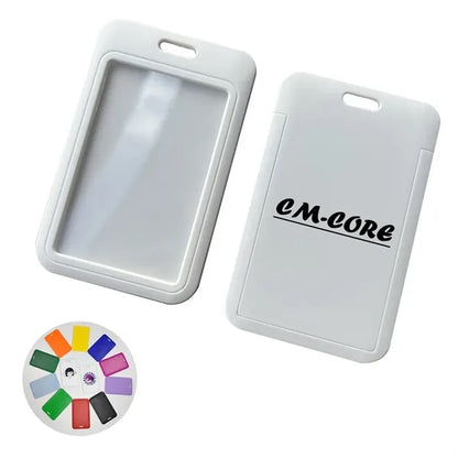 Sliding ID Badge Holder Hard Plastic Work Sleeve