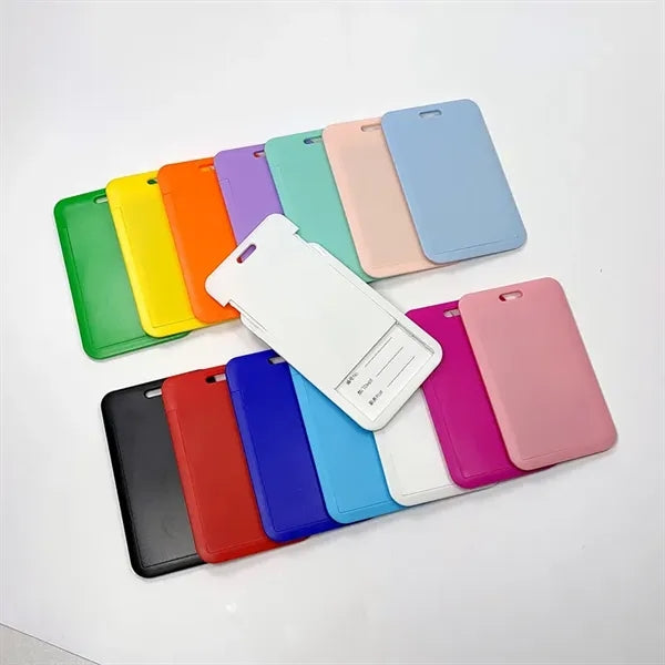 Sliding ID Badge Holder Hard Plastic Work Sleeve