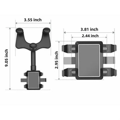 360 Degrees Rotatable Rearview  Mirror Phone Holder for Car