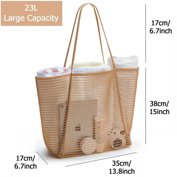 Mesh Beach Tote Women Shoulder Handbag