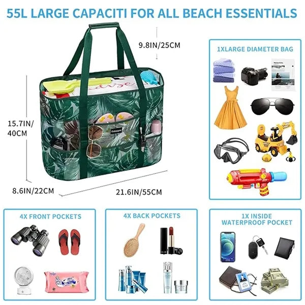 Sandproof Mesh Beach Tote Bag