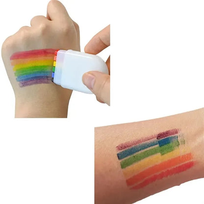 Custom 6-color Plastic Rainbow Face Paint Stick