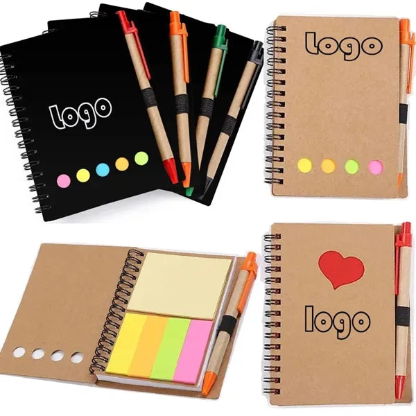 Custom Kraft Paper Convenience Sticker Combination Notebook