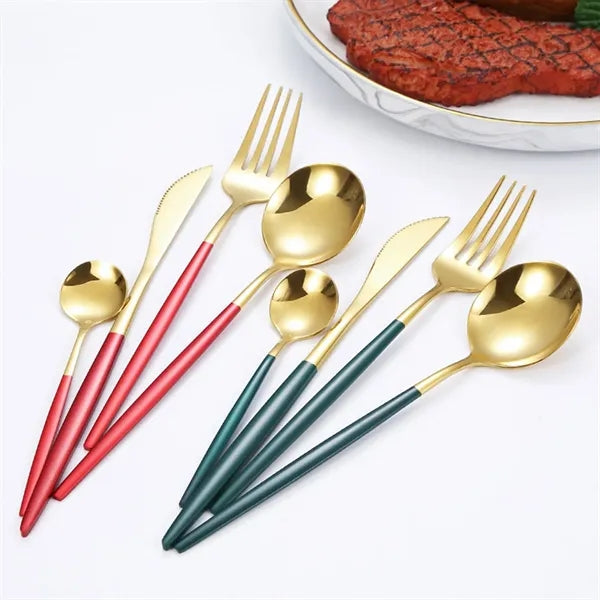 24-Piece Gold Silverware Set with Gift Box