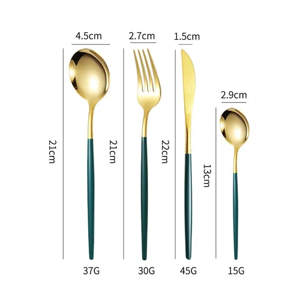 24-Piece Gold Silverware Set with Gift Box