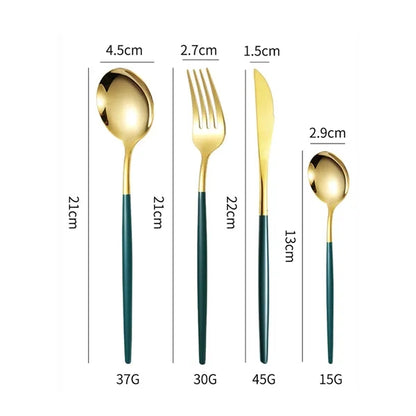 24-Piece Gold Silverware Set with Gift Box