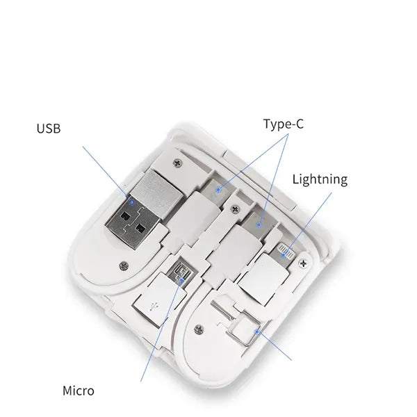 Three In One Wireless Charge Folding Data Cable Adapter