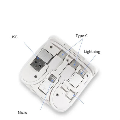Three In One Wireless Charge Folding Data Cable Adapter