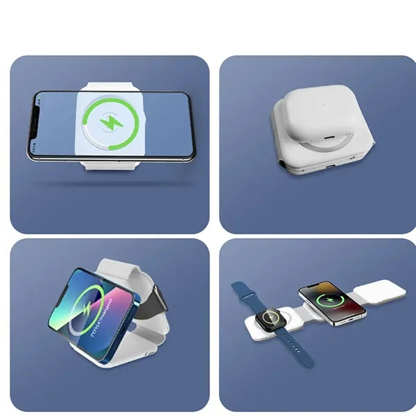 Three In One Wireless Charge Folding Data Cable Adapter