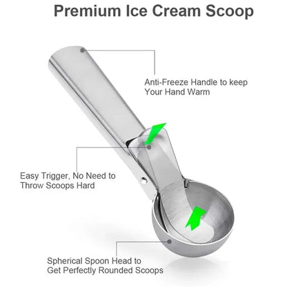 Premium Ice Cream Scoop with Trigger Stainless Steel