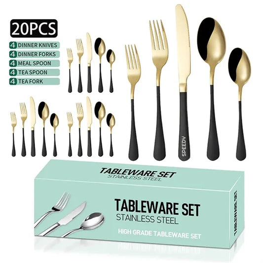 20 Piece Silverware Flatware Cutlery Set Stainless Steel