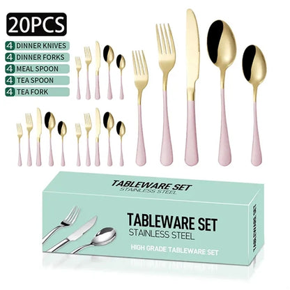 20 Piece Silverware Flatware Cutlery Set Stainless Steel