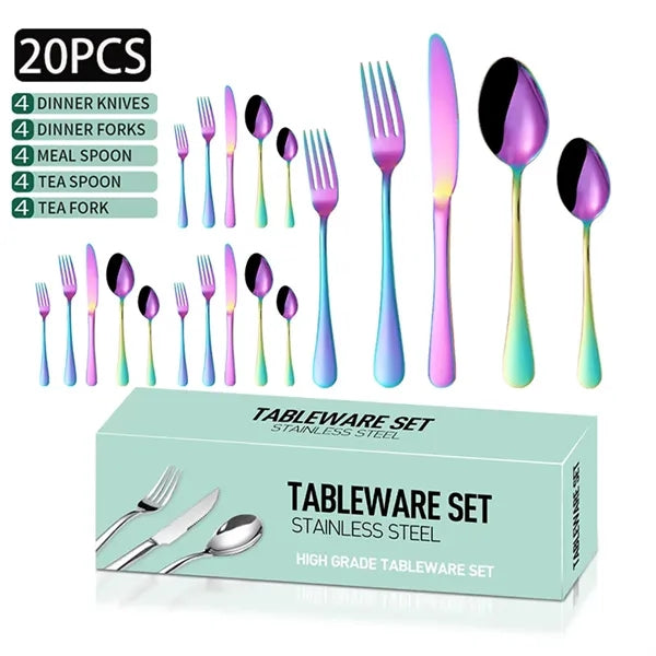 20 Piece Silverware Flatware Cutlery Set Stainless Steel