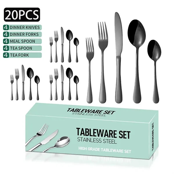20 Piece Silverware Flatware Cutlery Set Stainless Steel