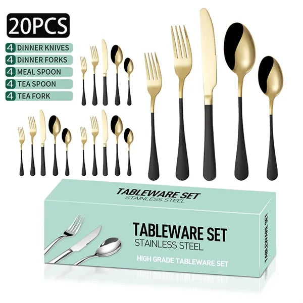20 Piece Silverware Flatware Cutlery Set Stainless Steel